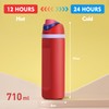 ZAKVOP Thermos Flask with Straw, 710 ml Stainless Steel Drinking