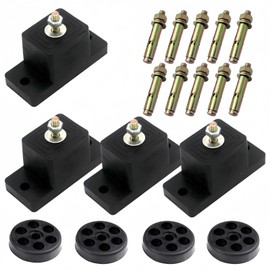 TBPA Anti Vibration Pads for Outdoor Mini Split, Anti-Vibration Shock Absorbing Rubber Mounting Bracket for Air Conditioner Condensers(Expansion Screw x 10, Rubber Isolation Pad x 4)