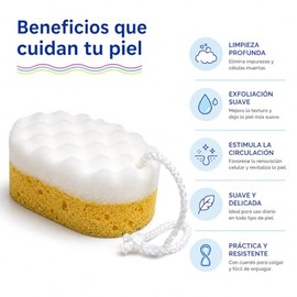 Esponja Doble Textura Exfoliante Baño Taio Limpieza Corporal