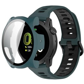 QHBAMD Silicone Watch Band Compatible with COROS PACE 4, Adjustable Sport Strap with PC Protective Case for COROS PACE 4 Smartwatch