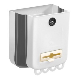 Hwtcjx Hängender Mülleimer, Mülleimer Wandmontage, Komposteimer für Küche, Faltbare Mülleimer Küche Abfalleimer Aufhängbarenzum Küchenabfalleimer für Küche/Camping/Auto/Bad/Büro/Schlafzimmer (Milchig)