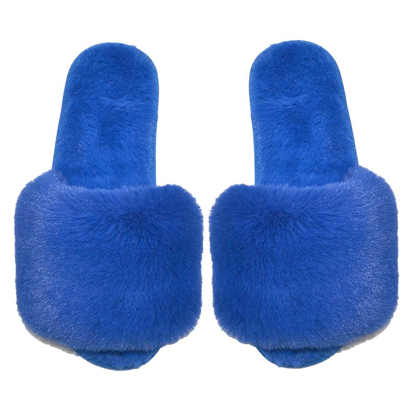 Millffy Women Fluffy Ladies Slippers Faux Wool Fuzzy Slippers chic