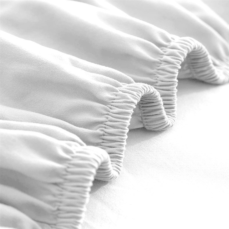 AMEHA Double Fitted Sheet - Whitw Bed Sheets Extra Deep