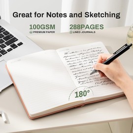Travel Journal for Women Writing Gift Set Unique Pen Holder 100 GSM 288 Pages Lined A5 Leather Notebook for Work Birthday Gifts for Women