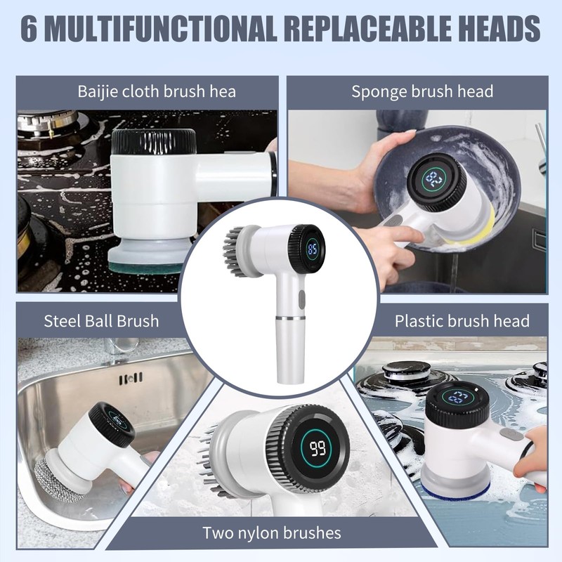 Electric Spin Scrubber, Electric Cleaning Brush, Power Scrubber for Cleaning