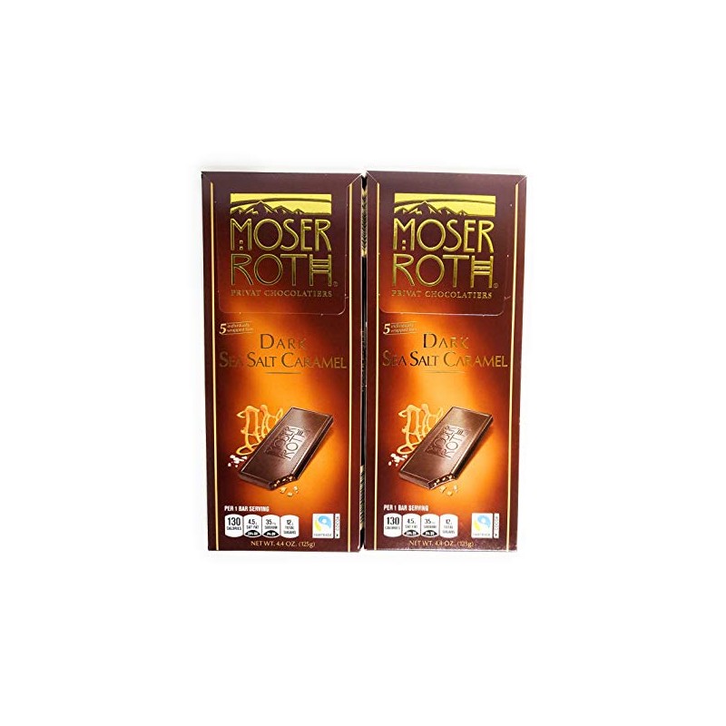 MOSER ROTH German Dark/Sea Salt/Caramel Chocolate Bars (2 Pack)