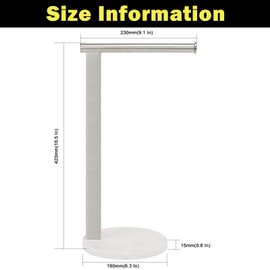 Winmien Stainless Steel L-Shaped Hand Towel Holder, SUS304 Bathroom Towel Rack with Thickened Base for Countertop Vanity (Brush Nickel)