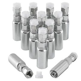 Racewill 12 Pack Hydraulic Hose End Fittings: 1/4" I.D. x 1/4" JIC 37 Female Swivel Crimp Fittings With Protection Cover