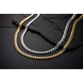 Herringbone Pere Valentino Natural Diamond Magnetic Necklace (Gold, Medium)