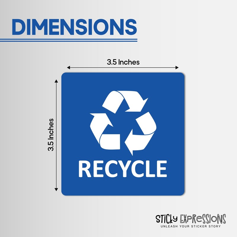 Sticky Expressions | Recycle Stickers for Trash Bins (4 Pack)
