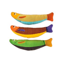 Cat Toys Saury Fish, 3 Pack Catnip Crinkle Sound Toys Soft and Durable, Interactive Cat Kicker Toys for Indoor Kitten Exercise 9.4 Inches for All Breeds Cat Chew Plush Toys cat Birthday