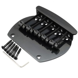 Musiclily Pro 16mm Steel 5-String Bass Bridge for Musicman Style Bass, Black