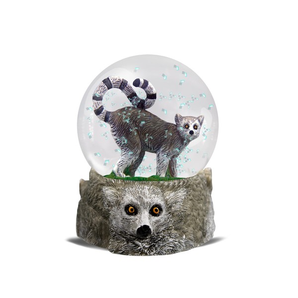 Water Globe - Ring-Tailed Lemur from Deluxebase. Lemur Snow Globe with Resin Figurine and Moulded Base. Great home decor, ornaments and gifts.