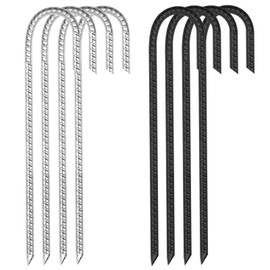 LXBCTOP Galvanised Steel Ground Anchor, Pack of 8 J Ground Anchors, 30 cm Tent Pegs, Storm Proof, 2 Colours, Trampoline Outdoor Pegs, Robust Steel Nails for Securing Fence, Canopies, Flower Stand