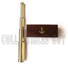 14" Handheld Nautical Three Fold Brass Telescope Maritime Wooden Box