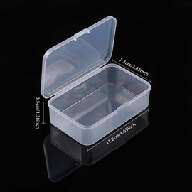 BENECREAT 8 Pack Rectangle Clear Plastic Bead Storage Containers Box Case with lid for Pins, Tiny Bead, Jewerlry Findings and Other Small Items(11.8x7.2x3.5cm)