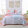 Heymybed Coastal Quilt Set King Size Beach Coverlet Pink Starfish