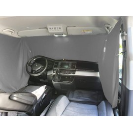 BREMER SITZBEZÜGE Front Window Sun Protection Camping Driver's Cab Curtains Compatible with Iveco Daily in Grey