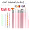 FULINJOY 20PCS Nail Art Design Tools, 15PCS Painting Brushes Set
