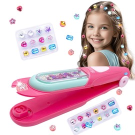 Hair Gem Stamper Kit Valentines Day Gifts for Girls – Sparkle Hair Bedazzling Tool with 24 Refill Gems, Fun DIY Hair Accessories Gift, Easy to Use Glitter Hair Gem Stamper for Party & Birthday Gifts