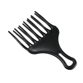 VOCOSTE Afro Hair Pick Comb Hair Fork Comb Barber Styling Tool for Curly Hair Men Women Plastic Black 18x9.5cm