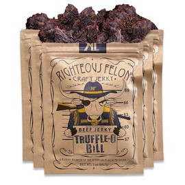 Righteous Felon Craft Jerky Snack, Truffle-O-Bill Beef Jerky, Made in America, 2 Ounce (Pack of 8)
