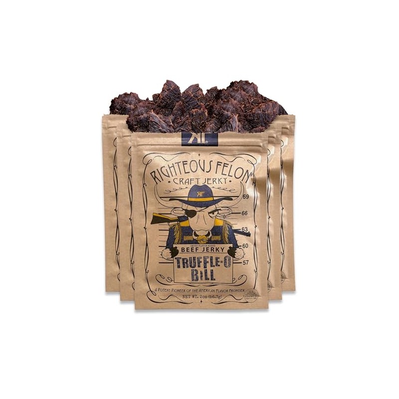 Righteous Felon Craft Jerky Snack, Truffle-O-Bill Beef Jerky, Made in