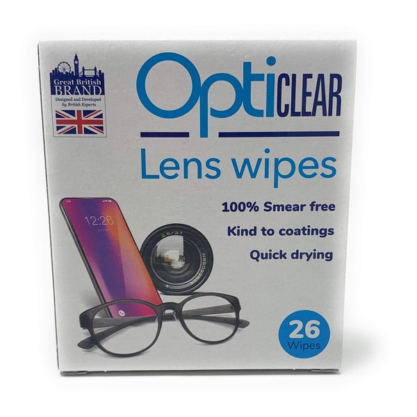 Opticlear Lens Wipes, 26 Count (Pack of 6)