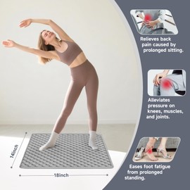 Langierspur Foot Massage Acupressure Mat, Portable Silicone Reflexology Pad, Moderate Hardness Pressure Point Mat, Anti-Fatigue Mat, Connectable for Jogging & Home Use