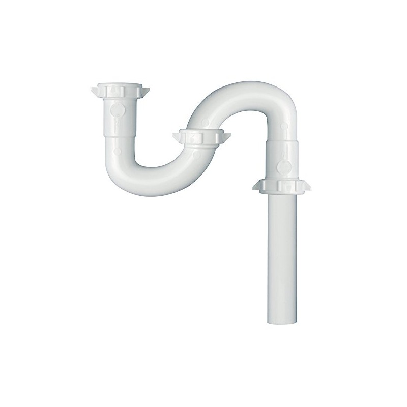 PlumPak PP20663 S-Trap, 1-1/2 in, Slip Joint, Plastic, White