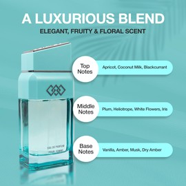 LEG3ND Cologne for Women - Long-Lasting Luxury Fragrance with Essential Oils - Apricot, Vanilla & White Flower Notes - Comes in a Glass Bottle Spray,100ml (Teal)