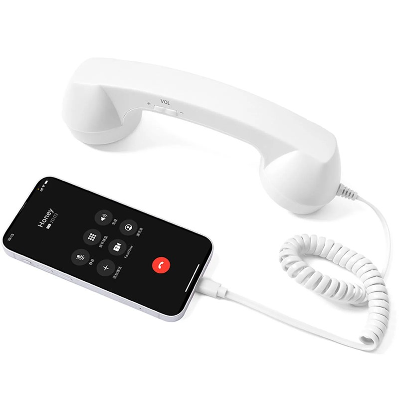 USB-C Retro Telephone Handset for Mobile Calls – Plug-and-Play Wired