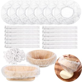 Fanfanwin 100 Pcs Banneton Liner Bread Proofing Basket Covers Non Woven Liner Non Stick Dough Bowl Covers for Bread Proofing Disposable for Rising Sourdough Supplies