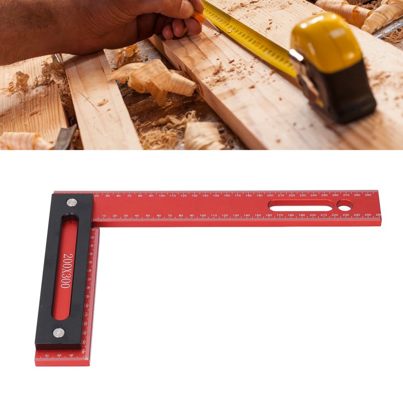 Woodworking Square 300x200mm L Shape Aluminum Alloy Framing Square with