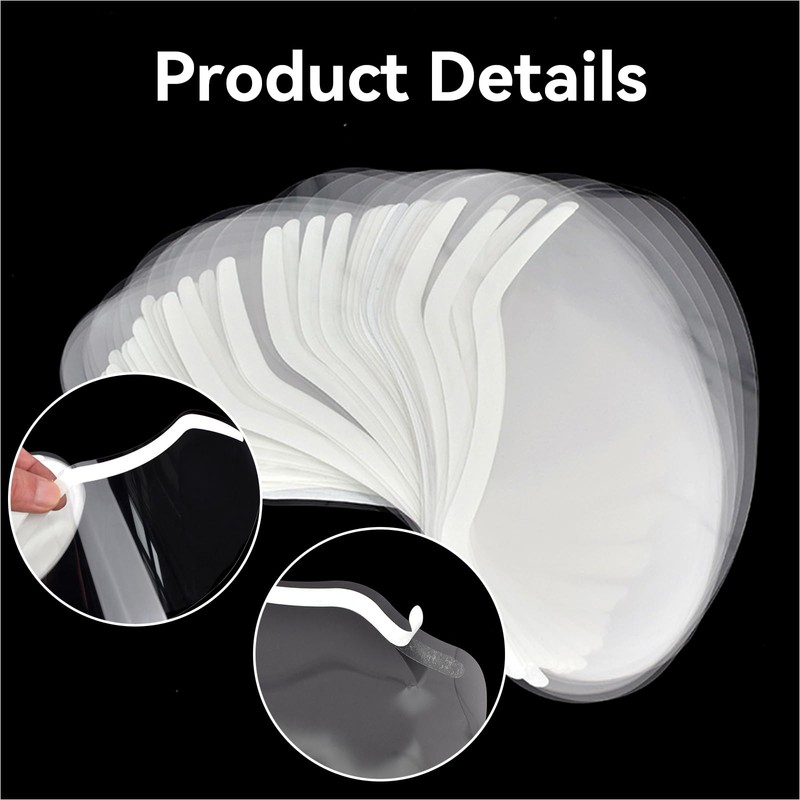 50Pcs Disposable Plastic Eye Shields - for Microblading, Permanent Makeup,