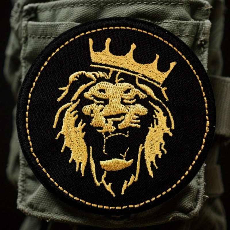Velcro Patches, The Golden Lion Tactical Military Badge, Funny Embroidery