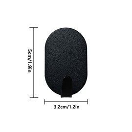 10 Pack Heavy Duty Carbon Steel Adhesive Hooks for Kitchen, Bathroom, Coat, Towel, Key Holder - Strong Command Hooks(Black)