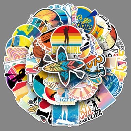 Paddleboard Stickers 50 Pcs Waterproof Funny Stand Up Paddling Sticker for Water Bottle Skateboard Laptop Luggage Scrapbook Suitcase Computer Motorcycle Car,Vinyl Cool Decals for Teens Girls