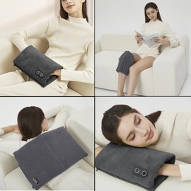 YJZQ Graphene Winter Electric Heated Hand Warmer for Arms, Legs and Abdomen, Mini Heat Mat, Foldable for Women, No Water, Elegant Style for Home and Office, Size M, Grey