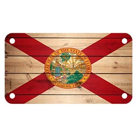 Florida State Flag Sunshine Emblem Motorcycle ATV 4" x 7" License Plate USA Patriotic Version