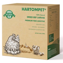 HARTOMPET Premium Dried Black Soldier Fly Larvae for Chickens - 5LB High Calcium Supplement, Molting and Laying Support, Non-GMO & High-Protein Treats, Food for Wild Birds, Ducks, Reptile | Top Grade