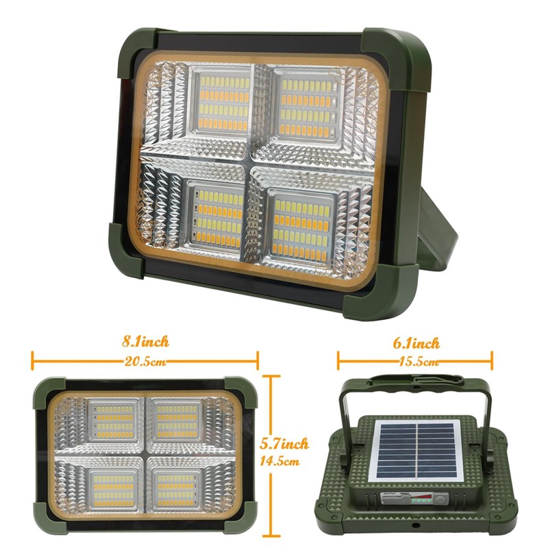 Vaonviao Solar Work Light Portable LED Work Light 200W Job