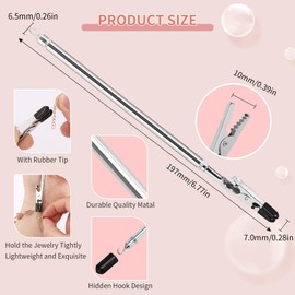 2 in 1 Bracelet Helper Tool Hook-WIFORT Metal Bracelet Helper Tool to Put on Yourself, Quick Release Fastening Bracelet Assistance Tool for Jewelry, Zipper, Jewelry Clasp Helper with Non-Slip Tips