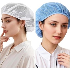 Mesh Hair Nets for Sleeping, 4Pcs/Set Night Wrap, Hair Sleep Mesh Caps for Women, Night Sleep Caps Bonnets and Nets for Curly Hair (AU, Alpha, One Size, White+Light Blue)