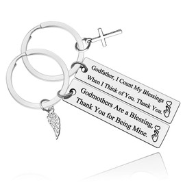 Thank You Gift for Godparents Godmother Godfather Keychain Godparent Proposal Gift Baptism Gift from Goddaughter Godson Christening Gift Keychain Christmas Birthday Gift for Godmother Godfather