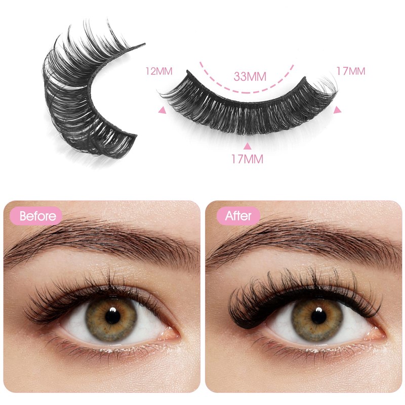 Sibba 10 Pairs False Eyelashes Russian Strip Lashes Fluffy Wispy