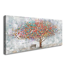 DZL Art H71150 Tree Wall Art Canvas Prints Paintings Abstract Colorful Tree Painting Landscape Modern Artwork for Living Room Bedroom Office Home Wall Decoration Decor