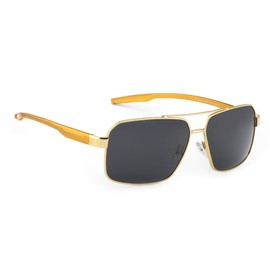 ROYAL SON Retro Rectangle Gold Polarized UV Protection Sunglasses Men Trendy