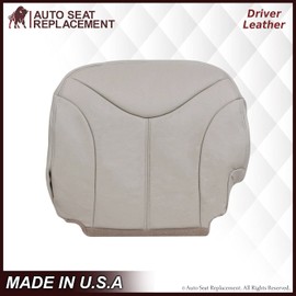 Auto Seat Replacement 2000 2001 2002 GMC Yukon XL XLT SLT SLE Leather Seat Cover Replacement, GMC Yukon 1500 2500 Shale Tan Driver Bottom Replacement Seat Cover (Genuine Leather)