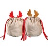 Christmas Drawstring Bag Antler Gift Bags Christmas Decorations Pouch Packaging